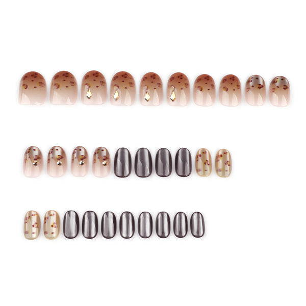 12 Sizes-24 Pcs Press On Nails GN043