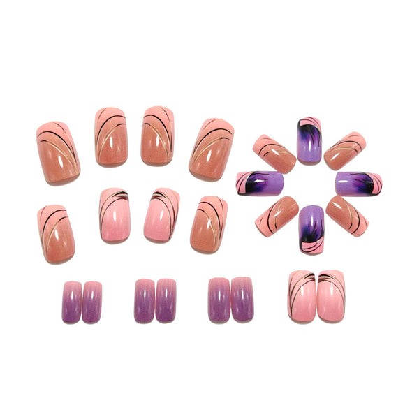 12 Sizes-24 Pcs Press On Nails Y1554