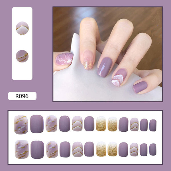 12 Sizes-24 Pcs Press On Nails R081