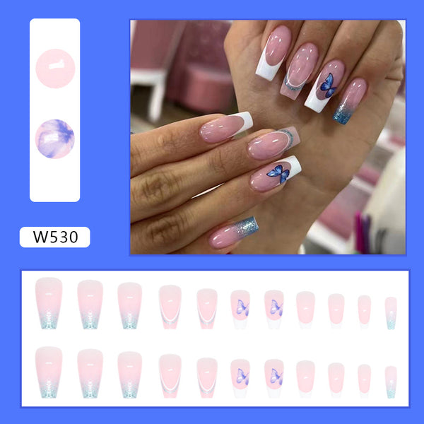 12 Sizes-24 Pcs Press On Nails W521