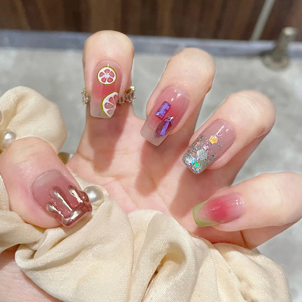 12 Sizes-24 Pcs Press On Nails Z368
