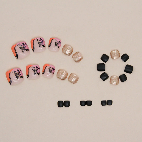 12 Sizes-24 Pcs Press On Nails F096