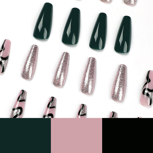 12 Sizes-24 Pcs Press On Nails JP1757