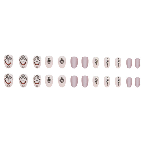 12 Sizes-24 Pcs Press On Nails W970