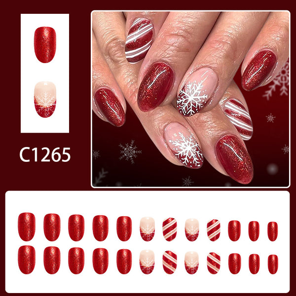 12 Sizes-24 Pcs Press On Nails C1265