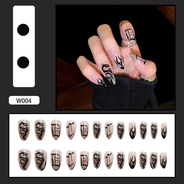 12 Sizes-24 Pcs Press On Nails W001