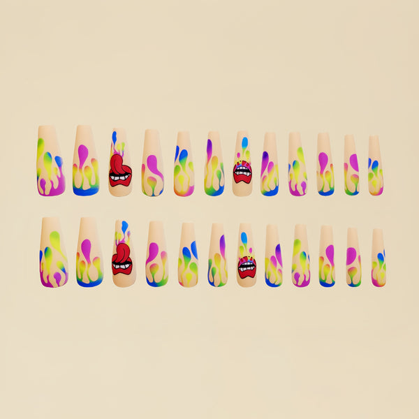12 Sizes-24 Pcs Press On Nails Y208
