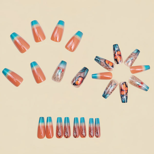 12 Sizes-24 Pcs Press On Nails Y1909