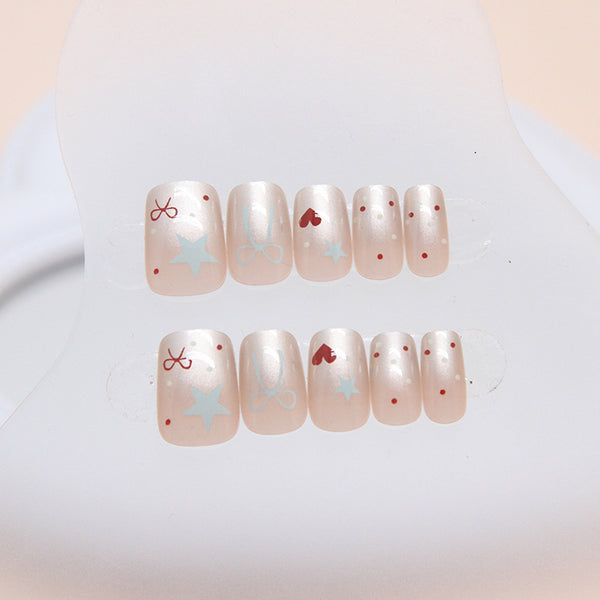 12 Sizes-24 Pcs Press On Nails R853