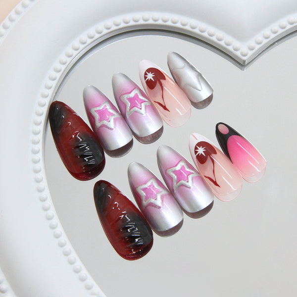 12 Sizes-24 Pcs Press On Nails Z1117