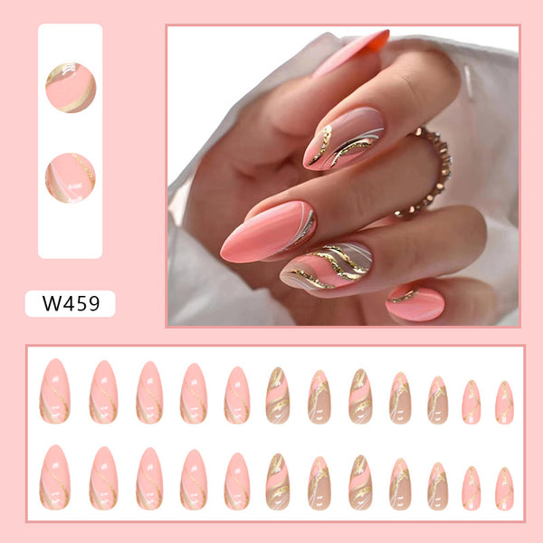 12 Sizes-24 Pcs Press On Nails W459