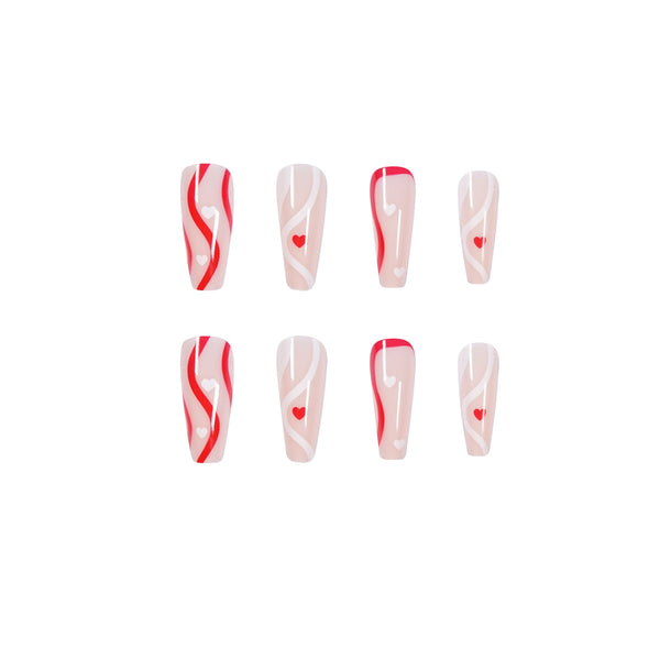 12 Sizes-24 Pcs Press On Nails JP1095
