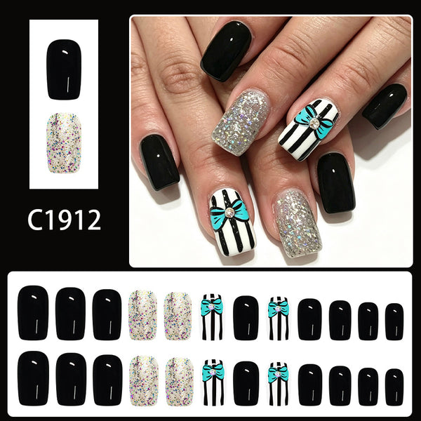 12 Sizes-24 Pcs Press On Nails C1912