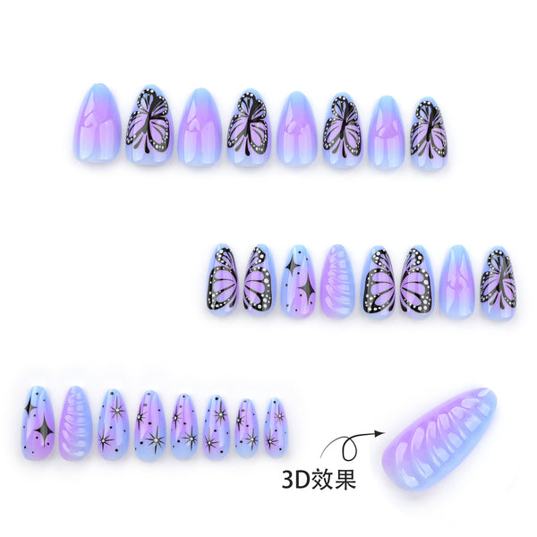12 Sizes-24 Pcs Press On Nails JP3541