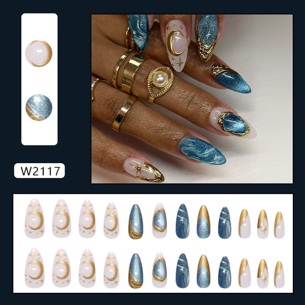 12 Sizes-24 Pcs Press On Nails W2117