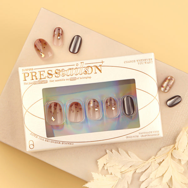 12 Sizes-24 Pcs Press On Nails GN043