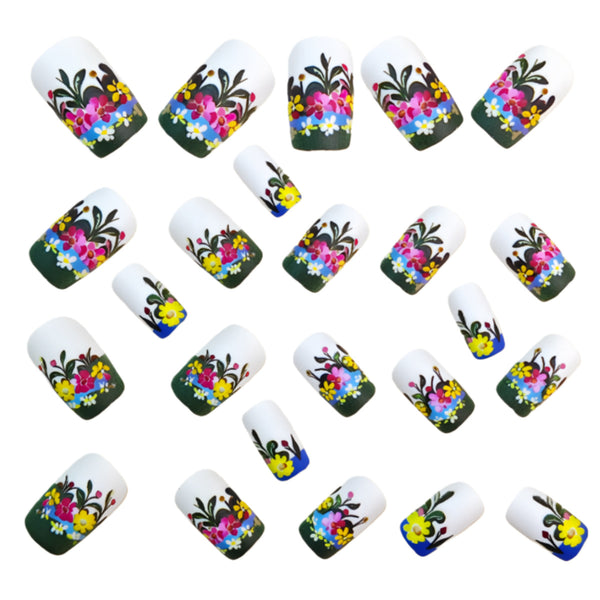 12 Sizes-24 Pcs Press On Nails Y1545