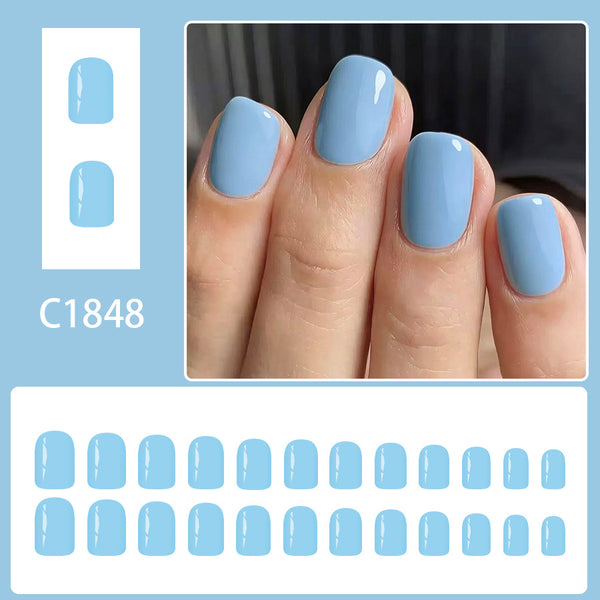 12 Sizes-24 Pcs Press On Nails C1848
