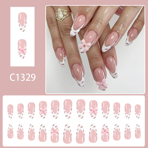 12 Sizes-24 Pcs Press On Nails C1329