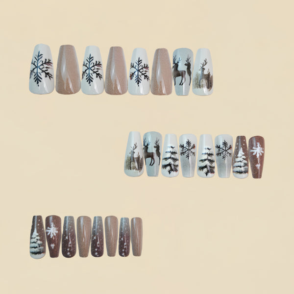 12 Sizes-24 Pcs Press On Nails Y1594