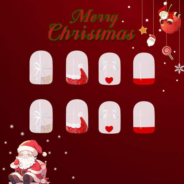 12 Sizes-24 Pcs Press On Nails C703
