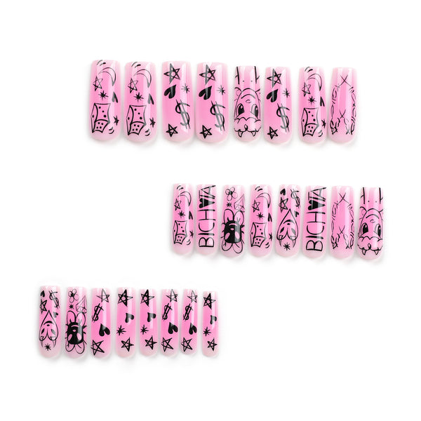 12 Sizes-24 Pcs Press On Nails JP3052