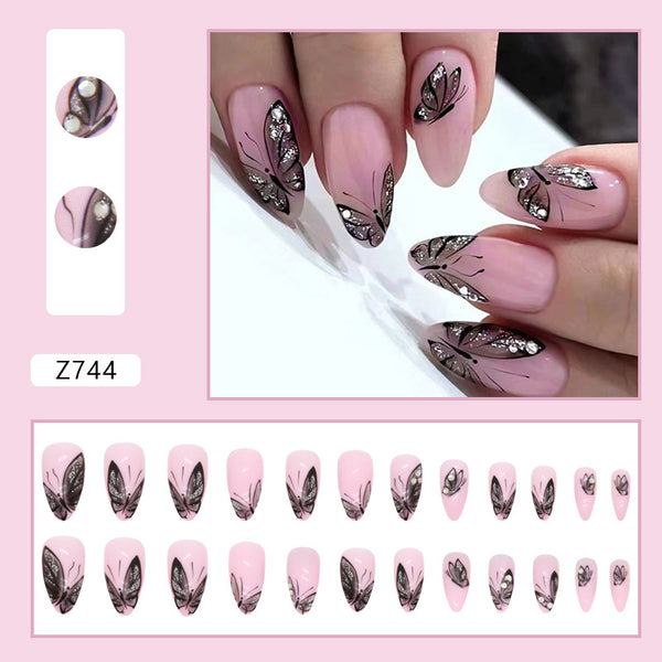 12 Sizes-24 Pcs Press On Nails Z744