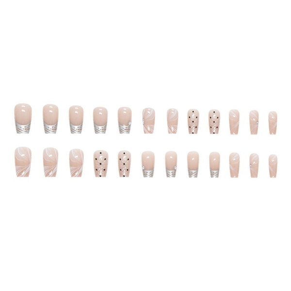 12 Sizes-24 Pcs Press On Nails D023