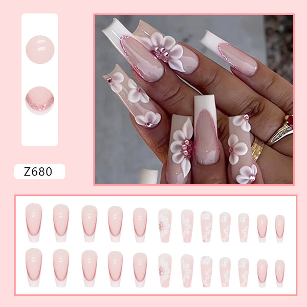 12 Sizes-24 Pcs Press On Nails Z680