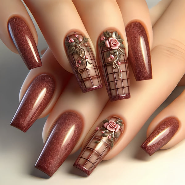 12 Sizes-24 Pcs Press On Nails Y480