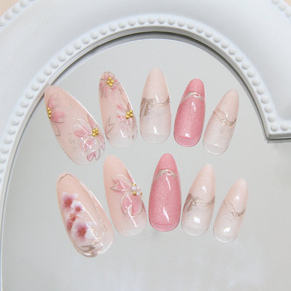 12 Sizes-24 Pcs Press On Nails Z1070