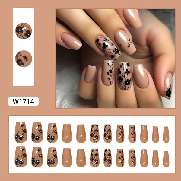 12 Sizes-24 Pcs Press On Nails W1714