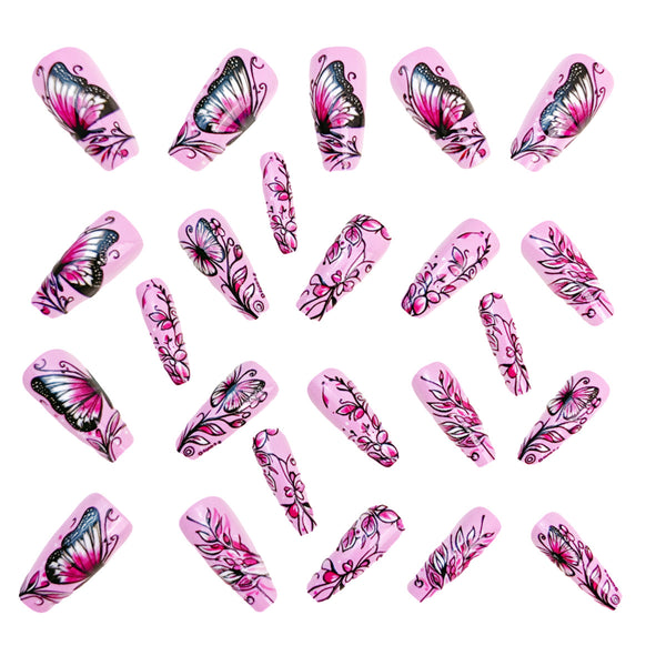 12 Sizes-24 Pcs Press On Nails Y908