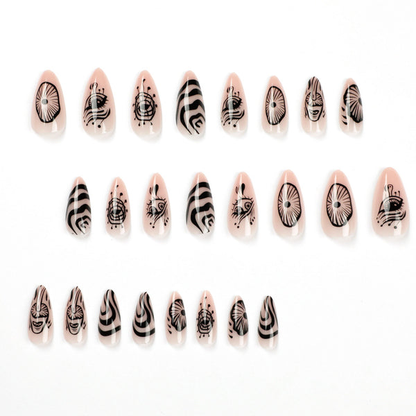12 Sizes-24 Pcs Press On Nails JP1778