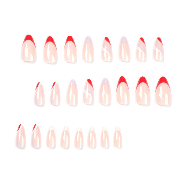 12 Sizes-24 Pcs Press On Nails JP1689