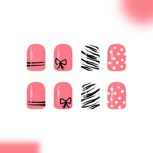 12 Sizes-24 Pcs Press On Nails C1687
