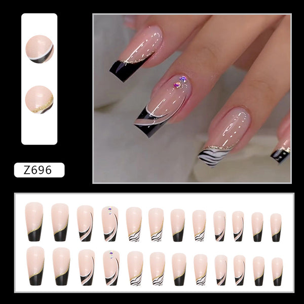 12 Sizes-24 Pcs Press On Nails Z696