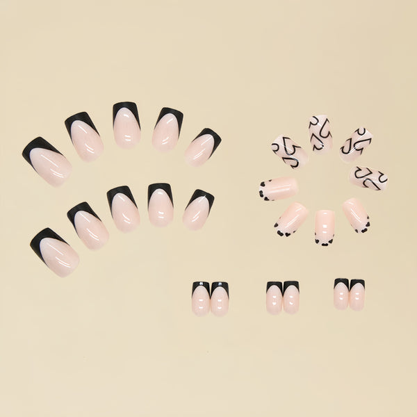 12 Sizes-24 Pcs Press On Nails Y024