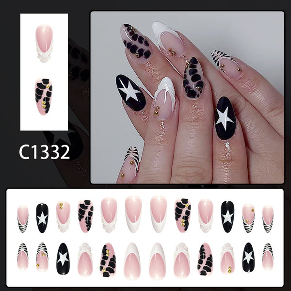 12 Sizes-24 Pcs Press On Nails C1332