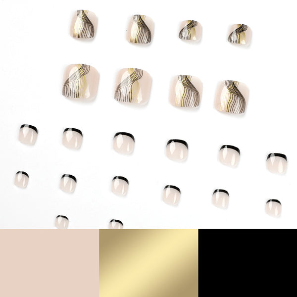 12 Sizes-24 Pcs Press On Nails JP1646