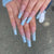 Blue French Long Matte Press on Nails