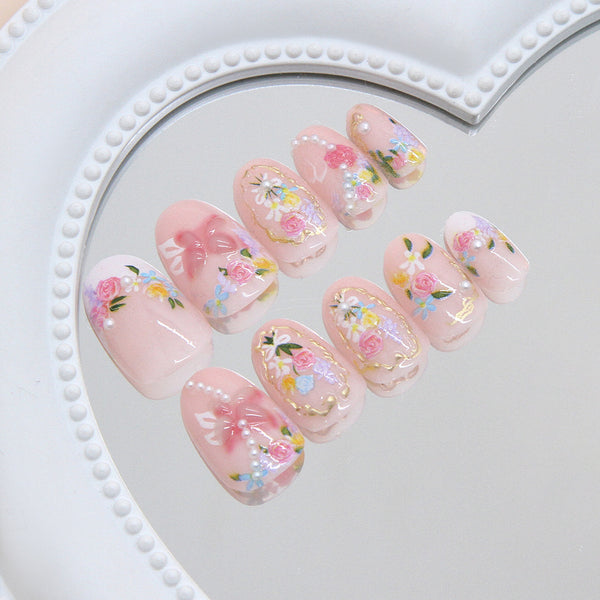 12 Sizes-24 Pcs Press On Nails Z1126