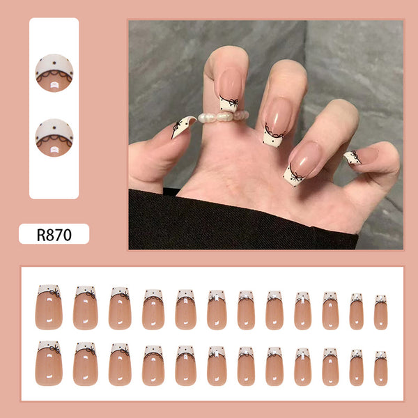 12 Sizes-24 Pcs Press On Nails R870