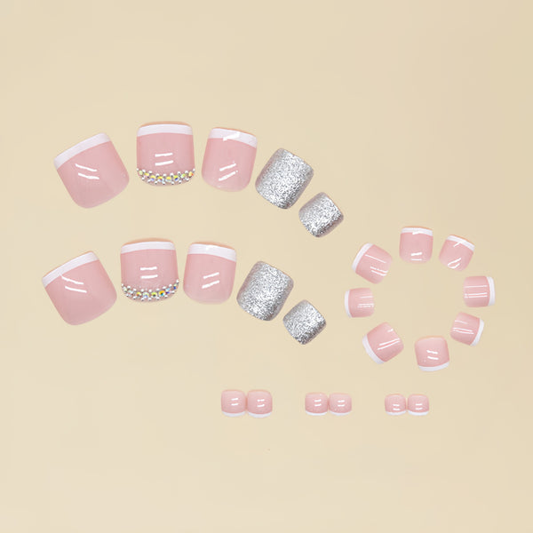12 Sizes-24 Pcs Press On Nails D002