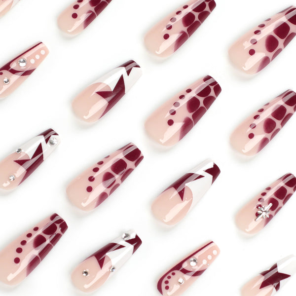 12 Sizes-24 Pcs Press On Nails JP2027