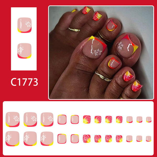 12 Sizes-24 Pcs Press On Nails C1773