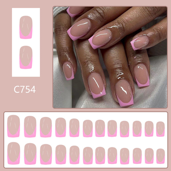 12 Sizes-24 Pcs Press On Nails C754