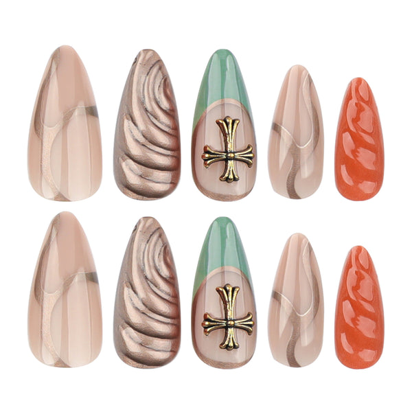 12 Sizes-24 Pcs Press On Nails JP3524