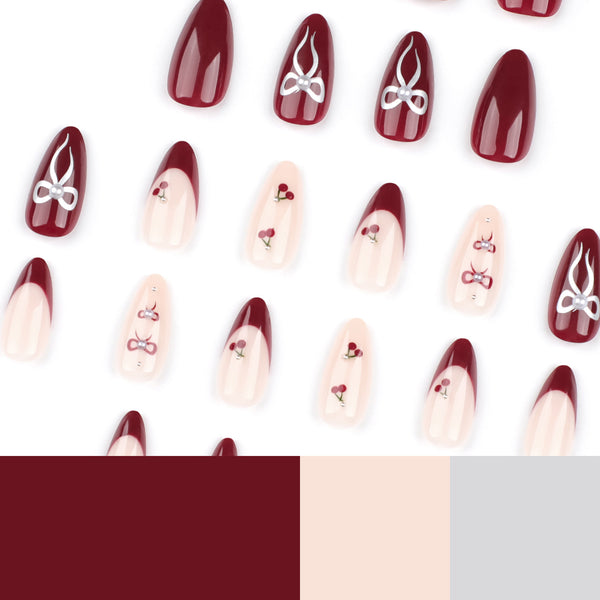 12 Sizes-24 Pcs Press On Nails JP3324
