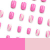 Glossy Pink Short Square Press on Nails